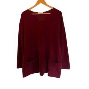 bryn Walker Burgundy V-Neck Top